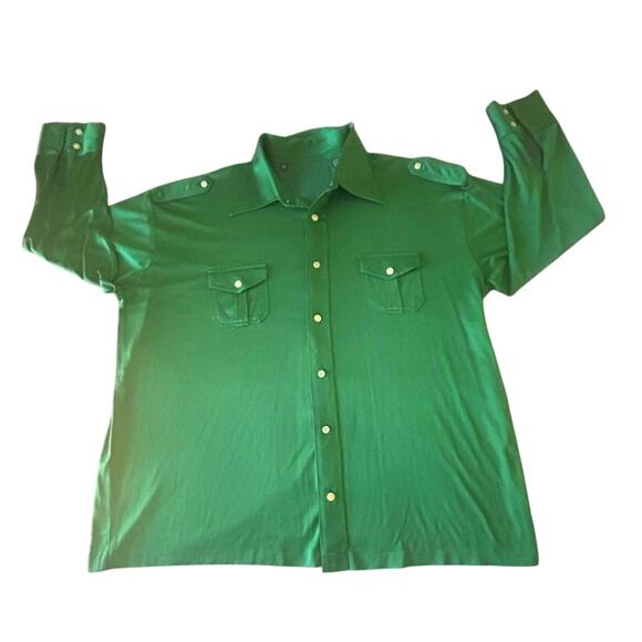 Big Shirt Button Down Mens Size 2XL Long Sleeve Hunter Green - Picture 1 of 8